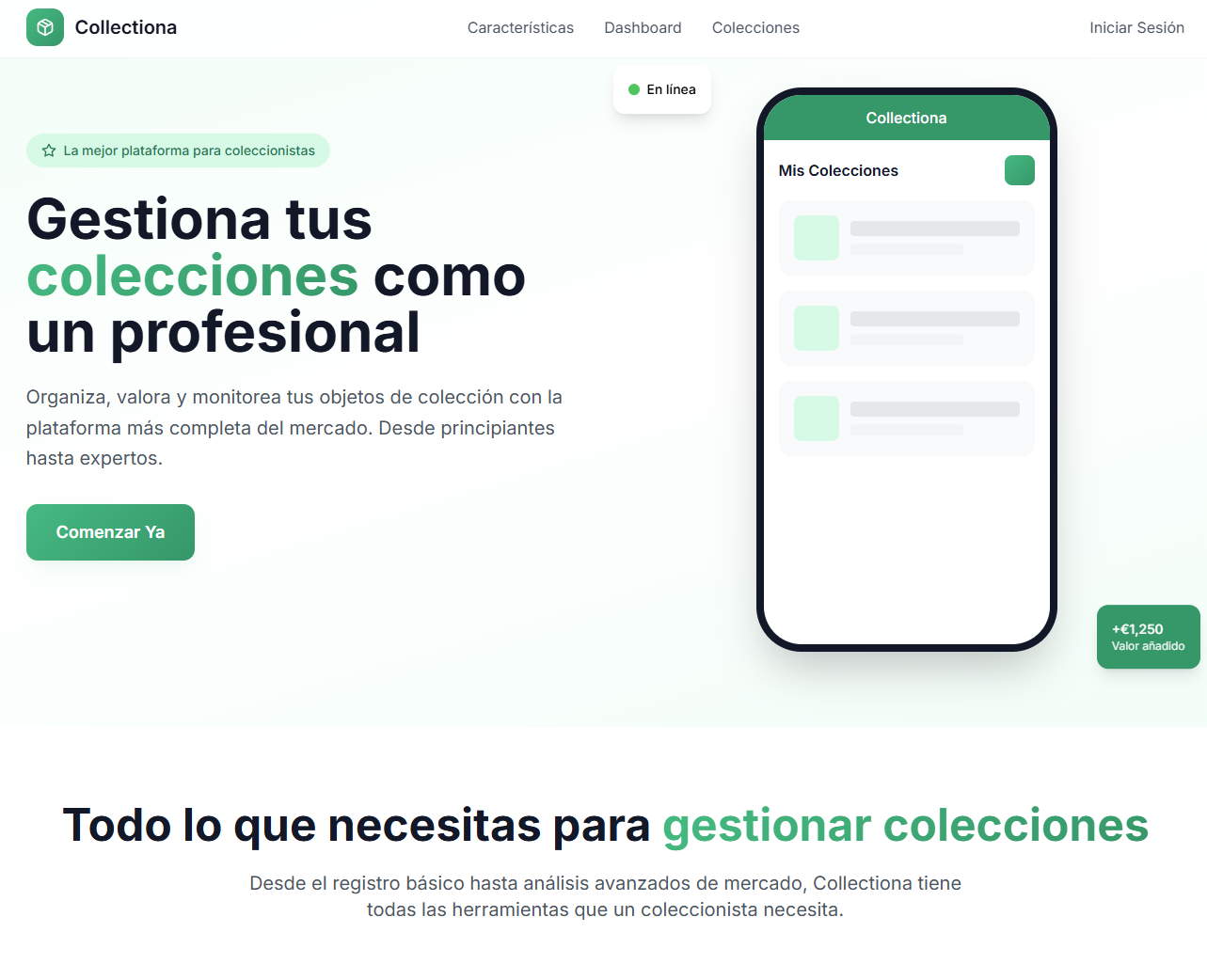 Collectiona - Plataforma para organizar y valorar colecciones desarrollada por DoubleSlit Software